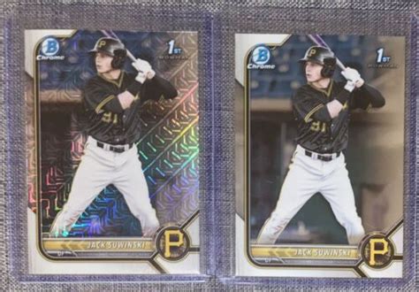 2022 Bowman Jack Suwinski 1st Chrome And Mojo Lot 2 Cards Rookie Rc