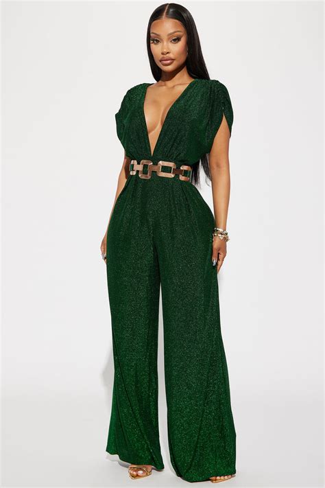 All That Sparkles Jumpsuit Hunter Fashion Nova Jumpsuits Fashion Nova