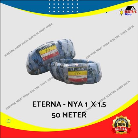 Jual Eterna Kabel Listrik Biru Tunggal Nya X Mm Roll M