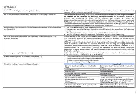 Alt Klausur Fragen für das Modul Marketing II IU Studocu