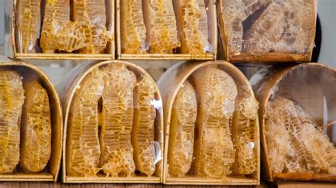 Premium Photo Fresh Honey In The Sealed Comb Frame