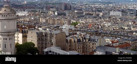 View Of A District Of Paris From The Sacre Coeur On The Left Former