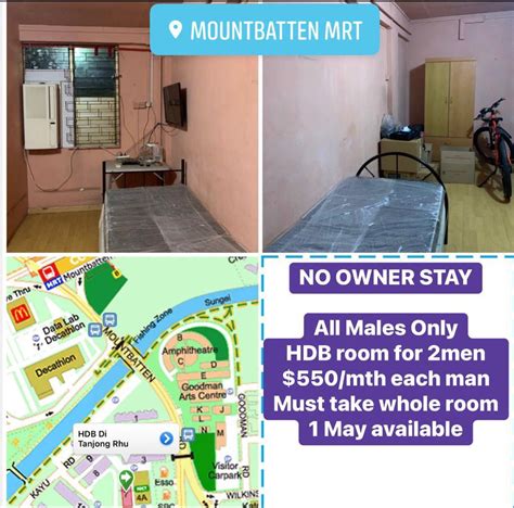mountbatten mrt min room  men  owner stay  agent fee