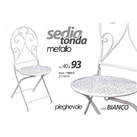 Sedia In Ferro Da Giardino Pieghevole Tonda Bianca Cm 40 X 93 H Leroy