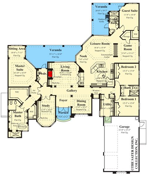 Bed Mediterranean House Plan With Car Garage Under Square Feet