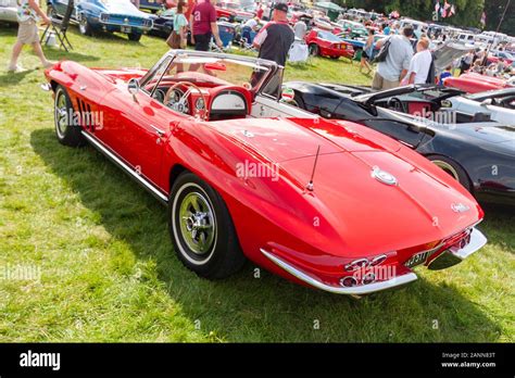 vintage American Chevrolet Corvette car at classic car show Stock Photo ...