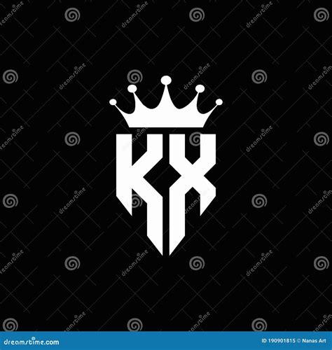 KX Logo Monogram Emblem Style With Crown Shape Design Template Stock