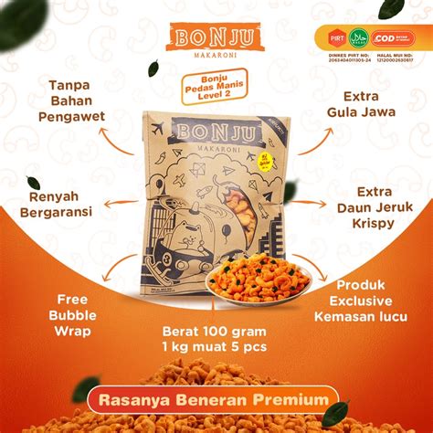 Jual Cemilan Makanan Ringan Jajanan Makaroni Bonju Makroni Rasa Pedas