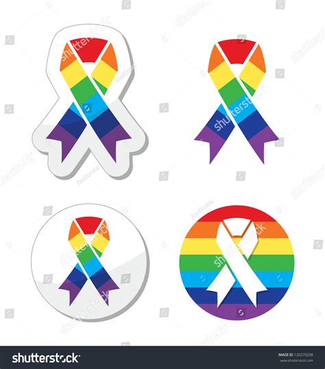 Rainbow Flag Ribbon Symbol Gay Pride Stock Vector Royalty Free 130279208 Shutterstock