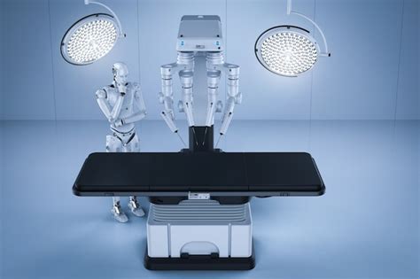 Premium Photo 3d Rendering Robot Surgery Machine With Cyborg And