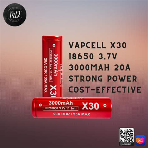 Vapcell X30 3000 MAh Rechargeable 18650 Lithium Ion Battery Vapcell X30