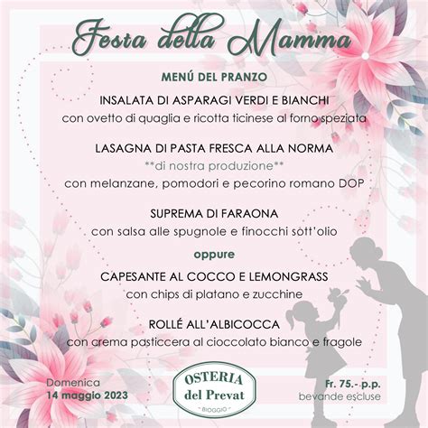 PRANZO FESTA DELLA MAMMA Osteria Del Prevat