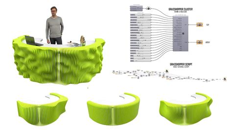 Rhino 8 Grasshopper Parametric Desk Array Architecture Script And Cluster Youtube