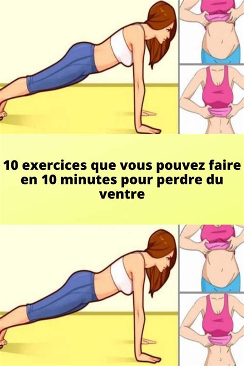 10 Exercices Que Vous Pouvez Faire En 10 Minutes Pour Perdre Du Ventre Exercices De Fitness