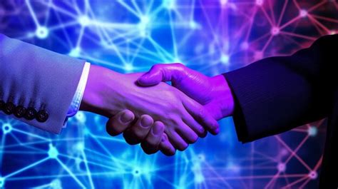 Premium Ai Image Double Exposure Of Business Man Handshake On Modern