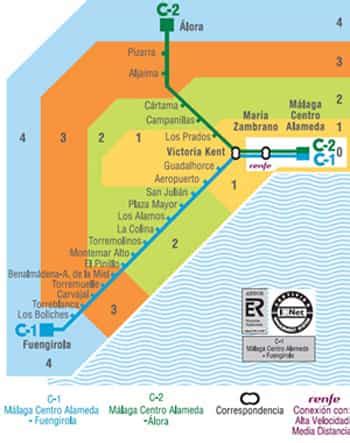 Commuter Train In Malaga Tickets Stations And Schedule For C 1 C 2