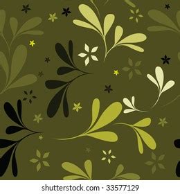 Seamless Green Floral Wallpaper Stock Vector Royalty Free