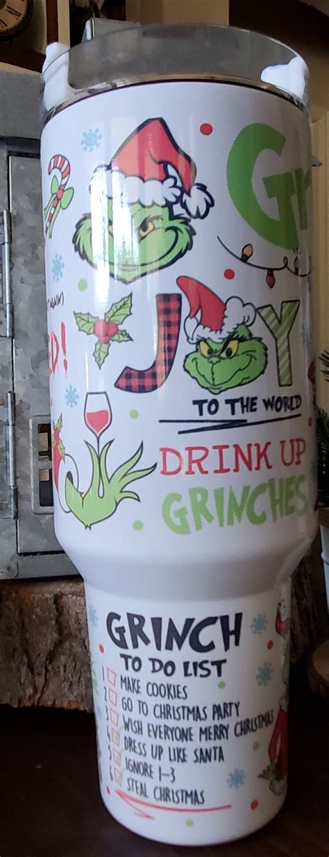 40oz Christmas Grinch Stanley Tumbler With Handle Etsy