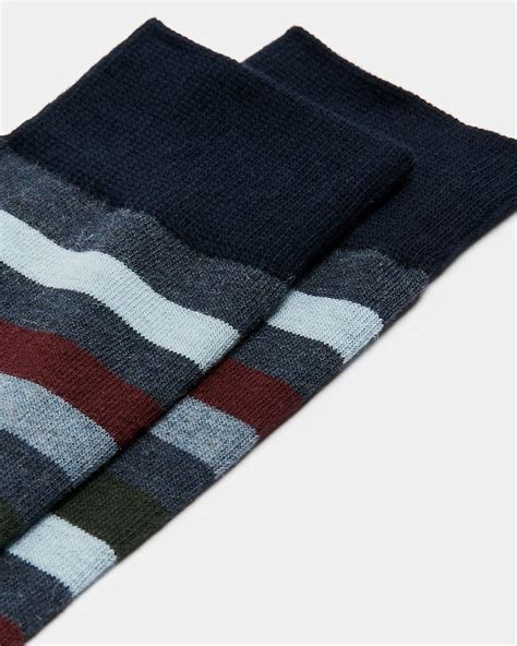 Light Blue Striped Socks Rwandco