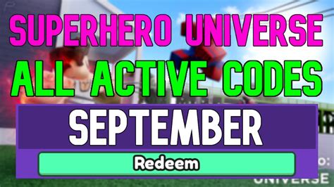 All New September Codes For Superhero Universe Roblox Working