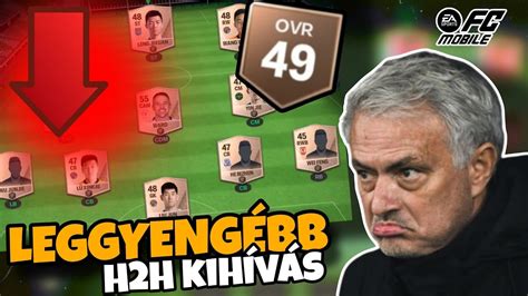 Meglepetés A LEGGYENGÉBB H2H Csapat Kihívás FC Mobile YouTube