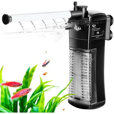 Filtre Interne D Aquarium Submersible 3 En 1 Avec Débit D Eau Réglable