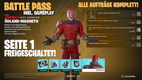 Fortnite Battle Pass Ödland Magneto Seite 1 Freigeschaltet Alle