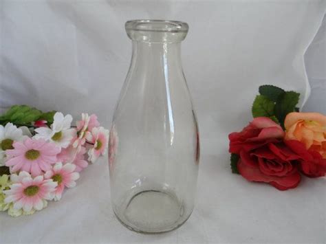 Vintage Sealed 52 One Half Pint Liquid Glass Milk Bottle Etsy Milk Bottle Glass Milk