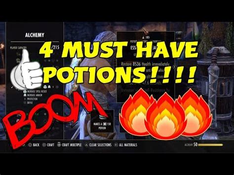 The Elder Scrolls Online Must Have Potions Youtube