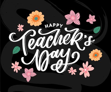 Handlettering Happy Teacher S Day Vector Illustration Gro E