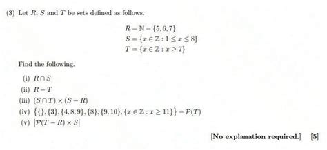 Solved Let R S And T Be Sets Defined As Follows Chegg