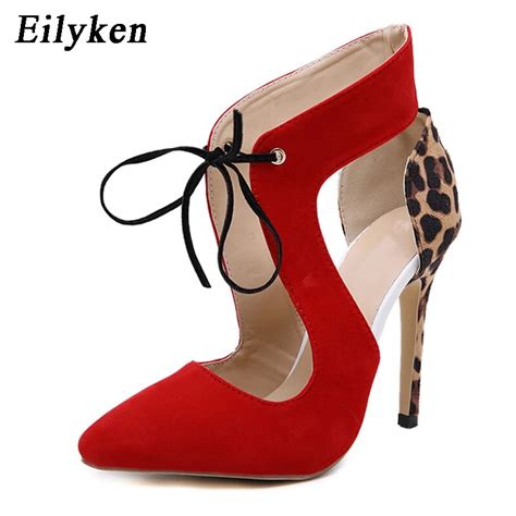 Eilyken Zapatos De Tac N Alto Con Estampado De Leopardo Para Mujer