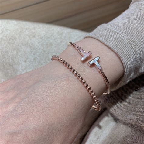 Jewelry Stacking: Tiffany T bracelet & Cartier love bracelet diamonds ...