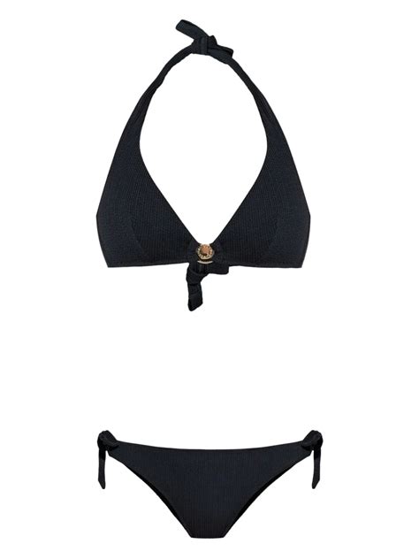 Emporio Armani Logo Plaque Bikini Set Black FARFETCH CY