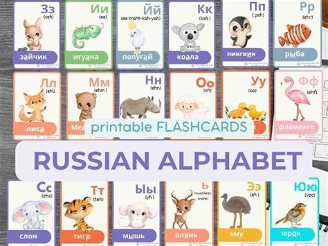 RUSSIAN ALPHABET flashcards - Animals | Teaching Resources