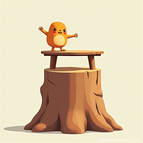 wooden platform cartoon stable diffusion