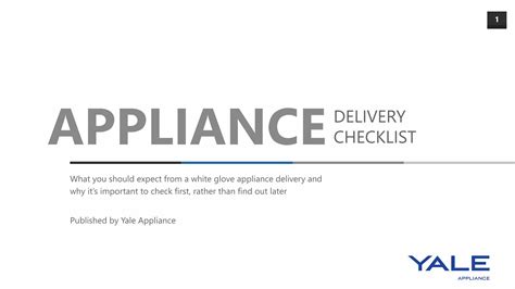 PDF APPLIANCE DELIVERY CHECKLIST Delivery Checklist 2 Overview In