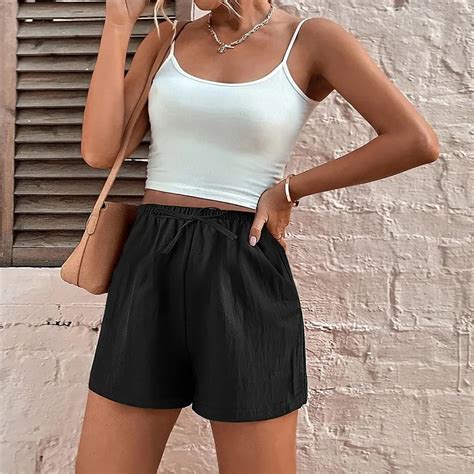 V Tements Lingerie Short D T En Coton Monochrome Pour Femme