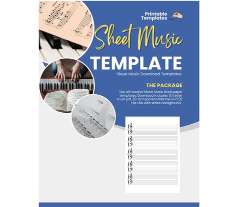 Sheet Music Lined Template - Etsy