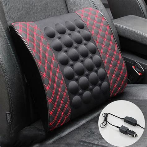 1pc Electric Massage Lumbar Cushion Car Waist Cushion For Car Memory Foam Office Seat Support