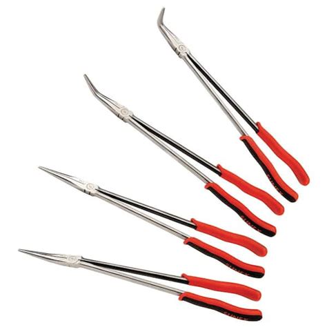 Sunex Tools 16 In Extra Long Reach Needle Nose Pliers Set 4 Piece 3706v The Home Depot