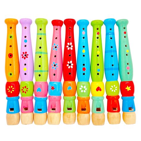 1pc 20cm787in Colorful Wooden Flute Music Instrument Trumpet Buglet