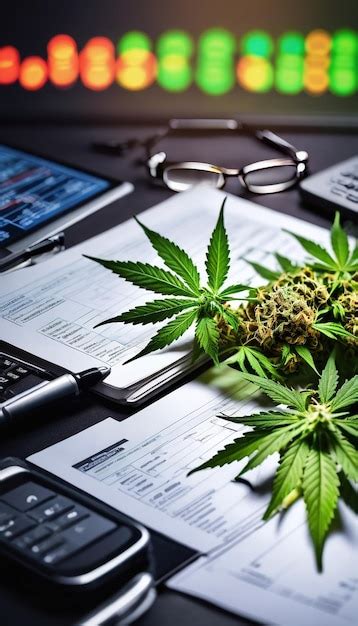 Premium Photo Cannabis Business Analysis With Market Exchange Background