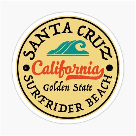 Vintage Santa Cruz California Surf Sticker Sticker For Sale By Tonyspencer Redbubble