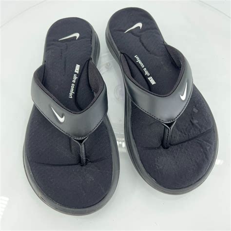 Nike Womens Ultra Comfort 3 Size 8 Black Thong Flip Flops Sandals Slip