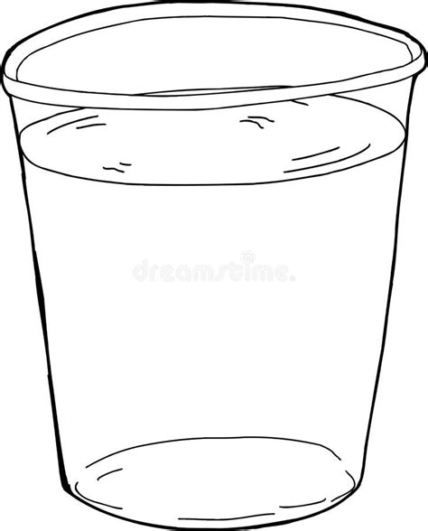 Outlined Plastic Cup Of Water Stock Illustration Illustration Of