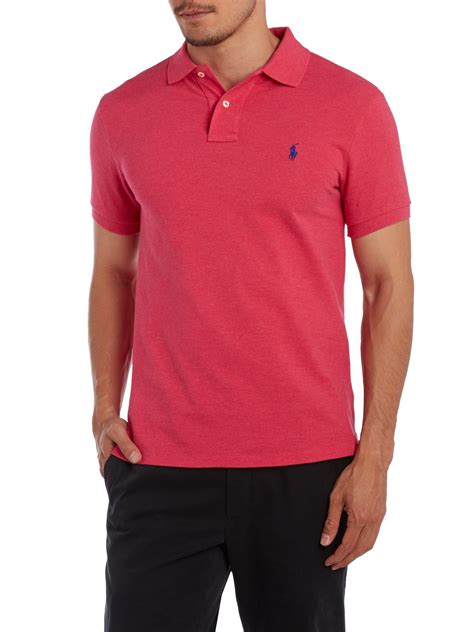 Polo Ralph Lauren Slim Fit Short Sleeve Mesh Polo Shirt In Pink For Men Lyst