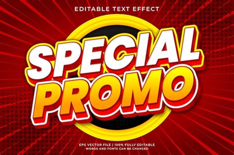 Efecto De Texto Editable 3d Promocional De Venta Especial Vector Premium