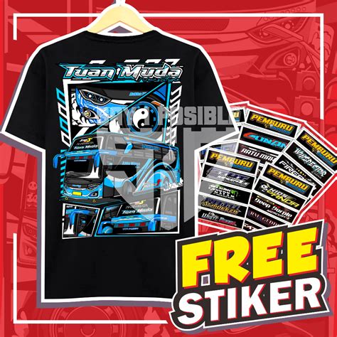 Jual FREE STIKER KAOS BUS TUAN MUDA AZKHA WIJAYA TRANS ANAK DAN