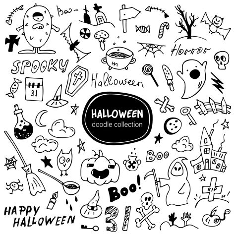 Happy Halloween Magic Collection Wizard Attributes Creepy And Spooky Elements For Halloween